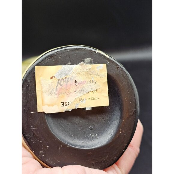 Vintage Raymond Waites Toyo 15" Pottery Vase MCM Abstract Olives Geometric Boho - Picture 4 of 10